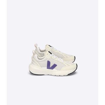 Beige/Purple Kids' Veja CANARY ELASTIC LACE Running Shoes | AU 709YXF